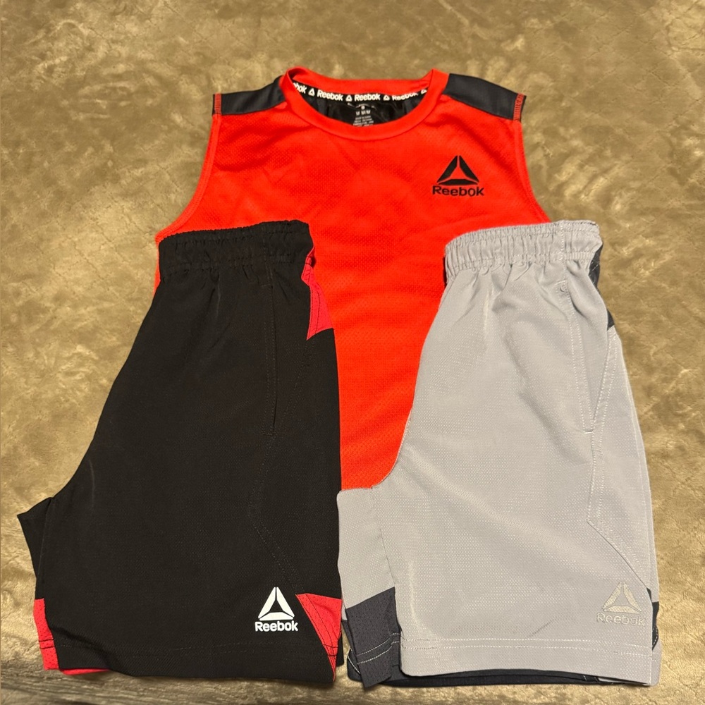NWOT Reebok Tank with Shorts Set! Blk/red NWOT and EUC Gray/blk